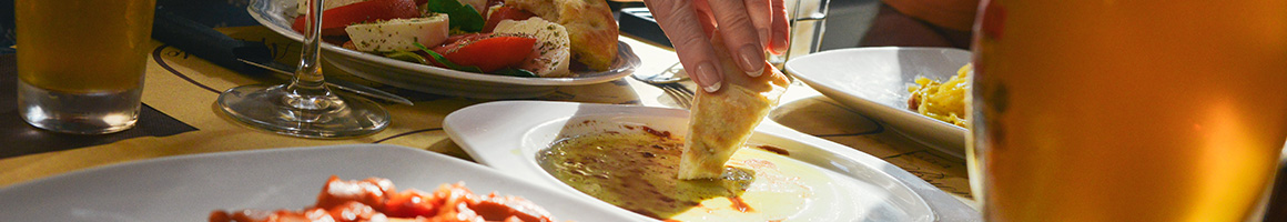 Eating Mediterranean at Lamajoon Shish Kabob restaurant in Los Angeles, CA.